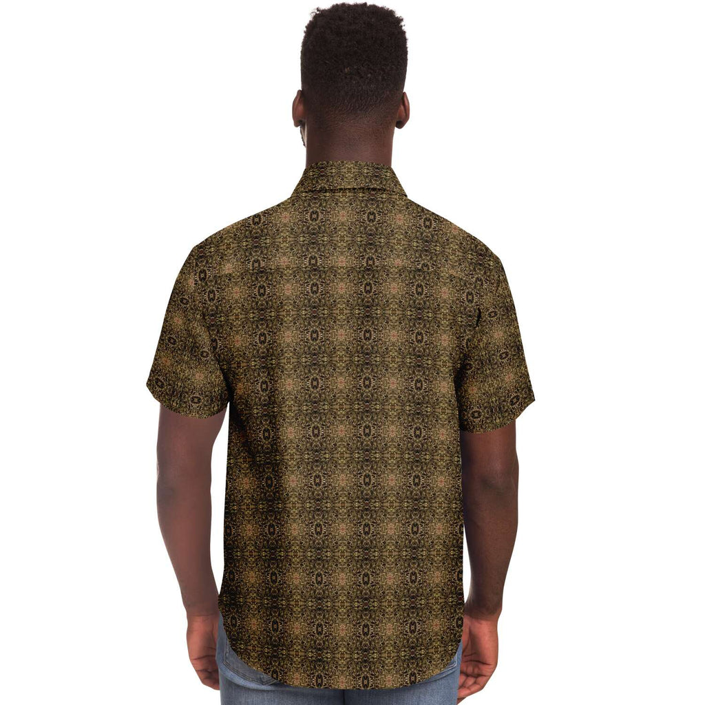 Short Sleeve Button Down Shirt (Olive Stix)