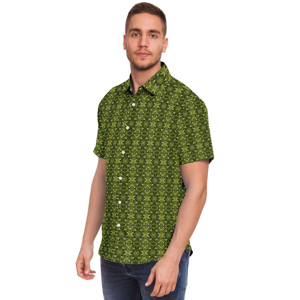 Short Sleeve Button Down Shirt (Avacado Floral)