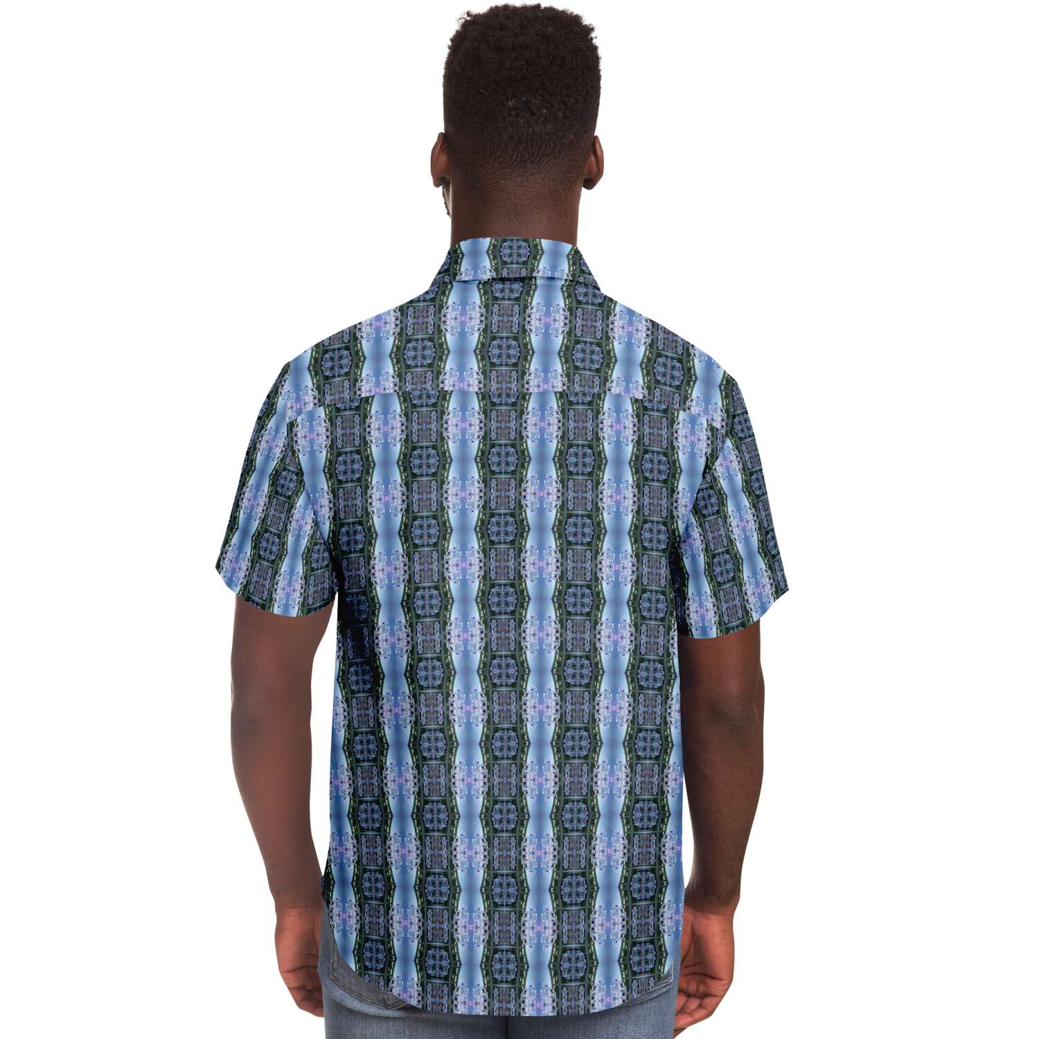 Short Sleeve Button Down Shirt (Water Lilies)