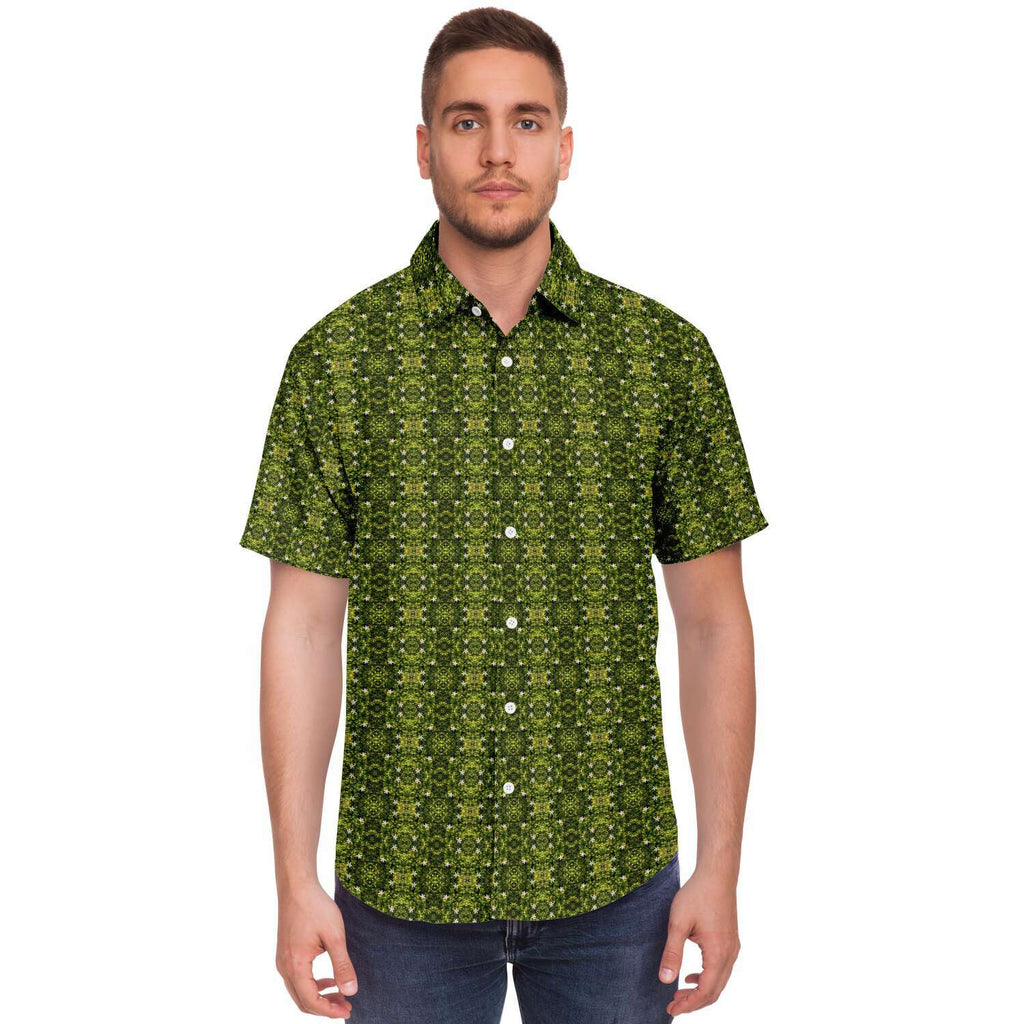 Short Sleeve Button Down Shirt (Avacado Floral)