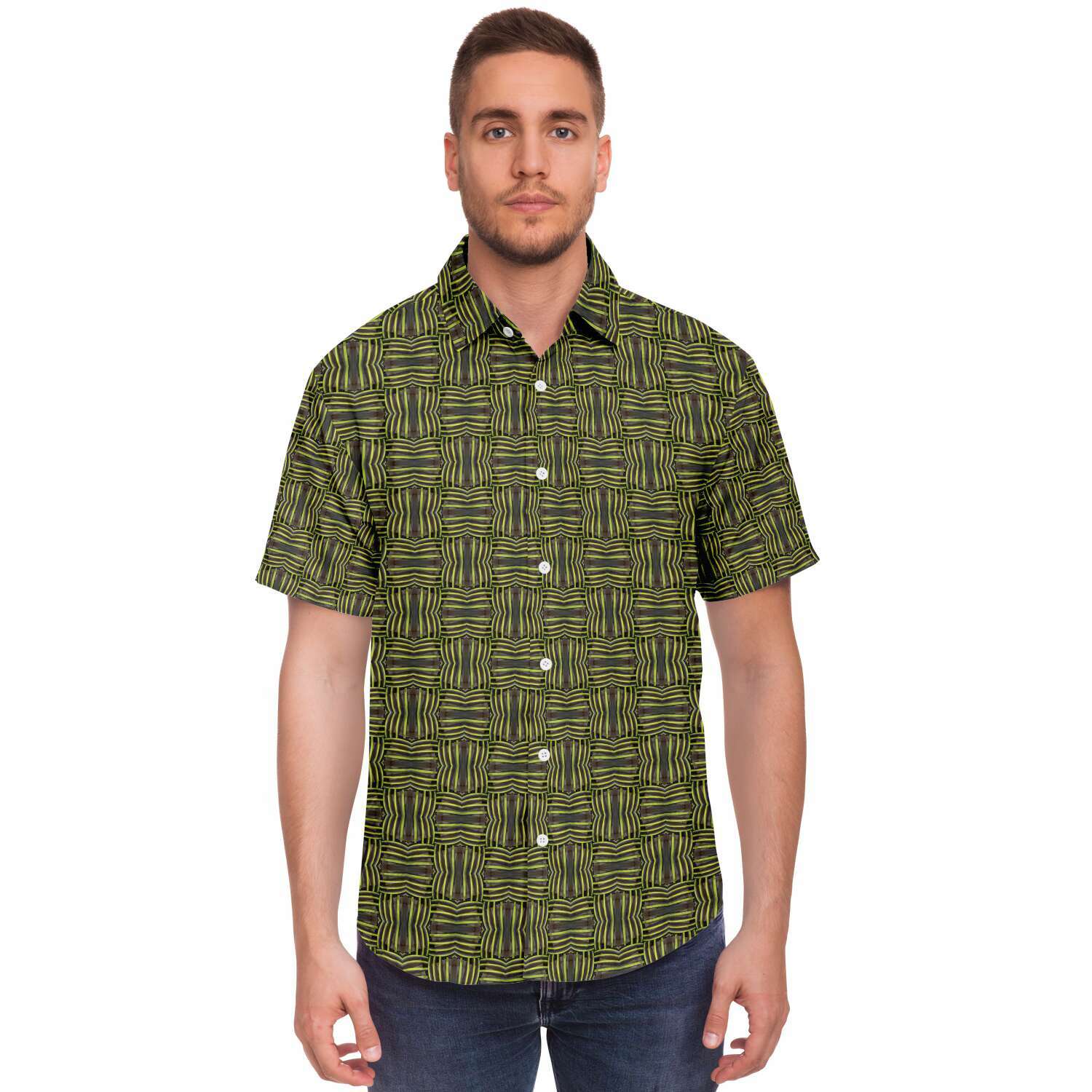Short Sleeve Button Down Shirt (Teeth No. 1)