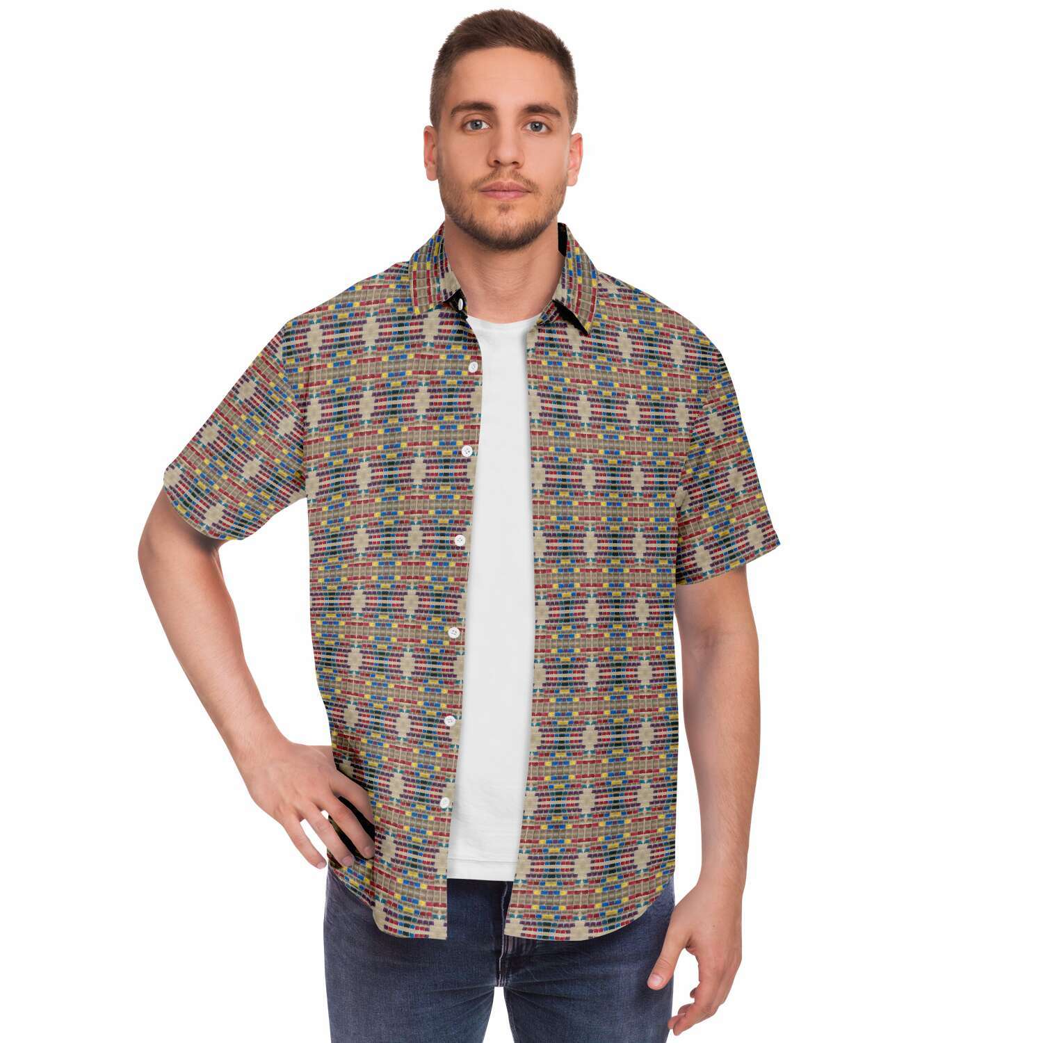 Short Sleeve Button Down Shirt (Mosaic)