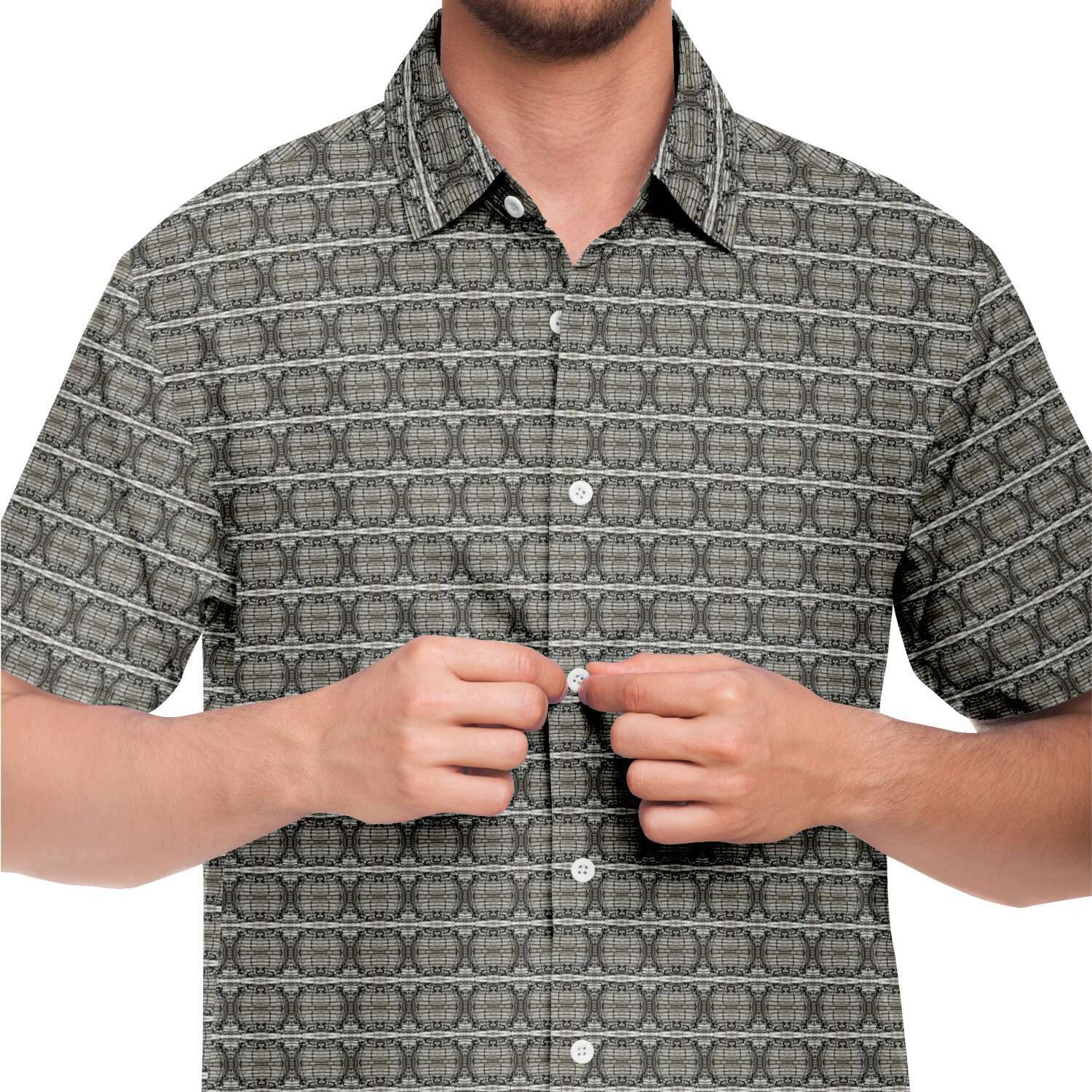 Short Sleeve Button Down Shirt (Wire Pattern 50)