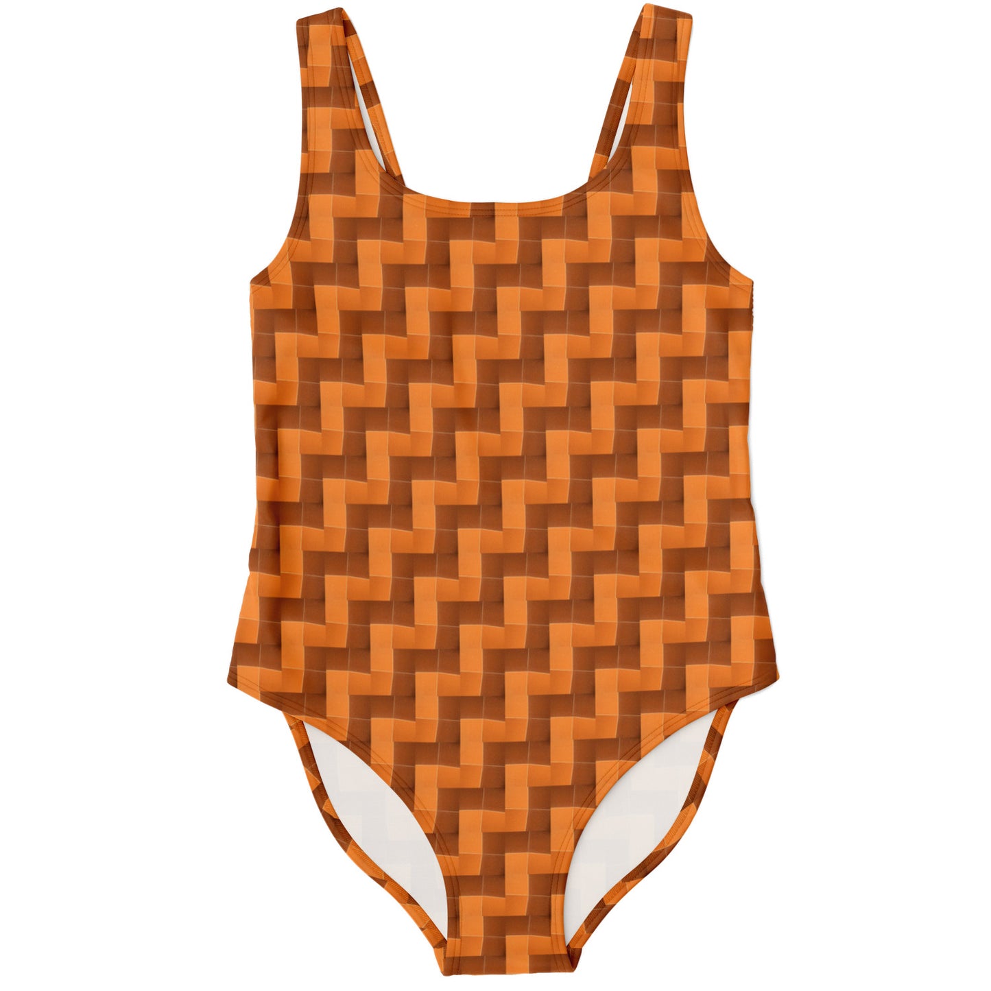One-Piece Swimsuit Woman (Burnt Orange Tiles)