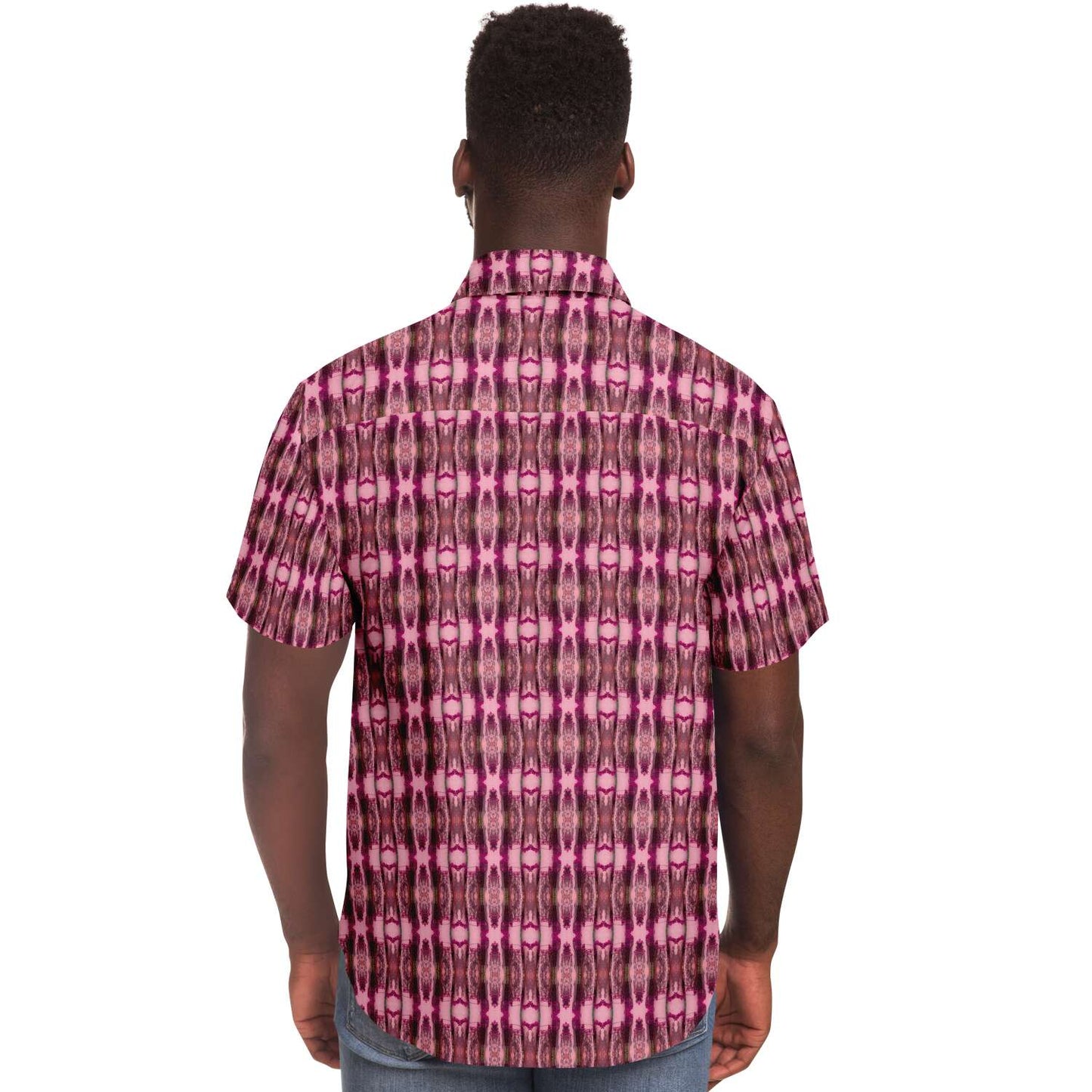 Short Sleeve Button Down Shirt (Candy Cane)
