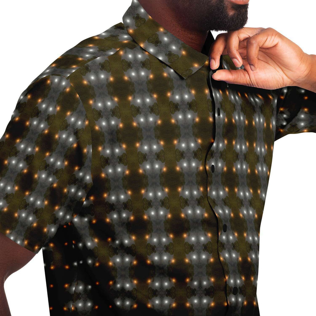Short Sleeve Button Down Shirt (Orbs)