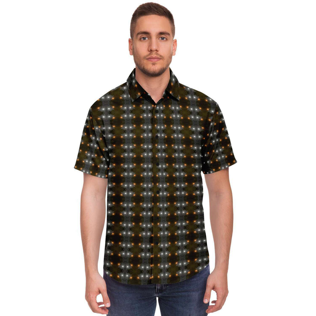 Short Sleeve Button Down Shirt (Orbs)
