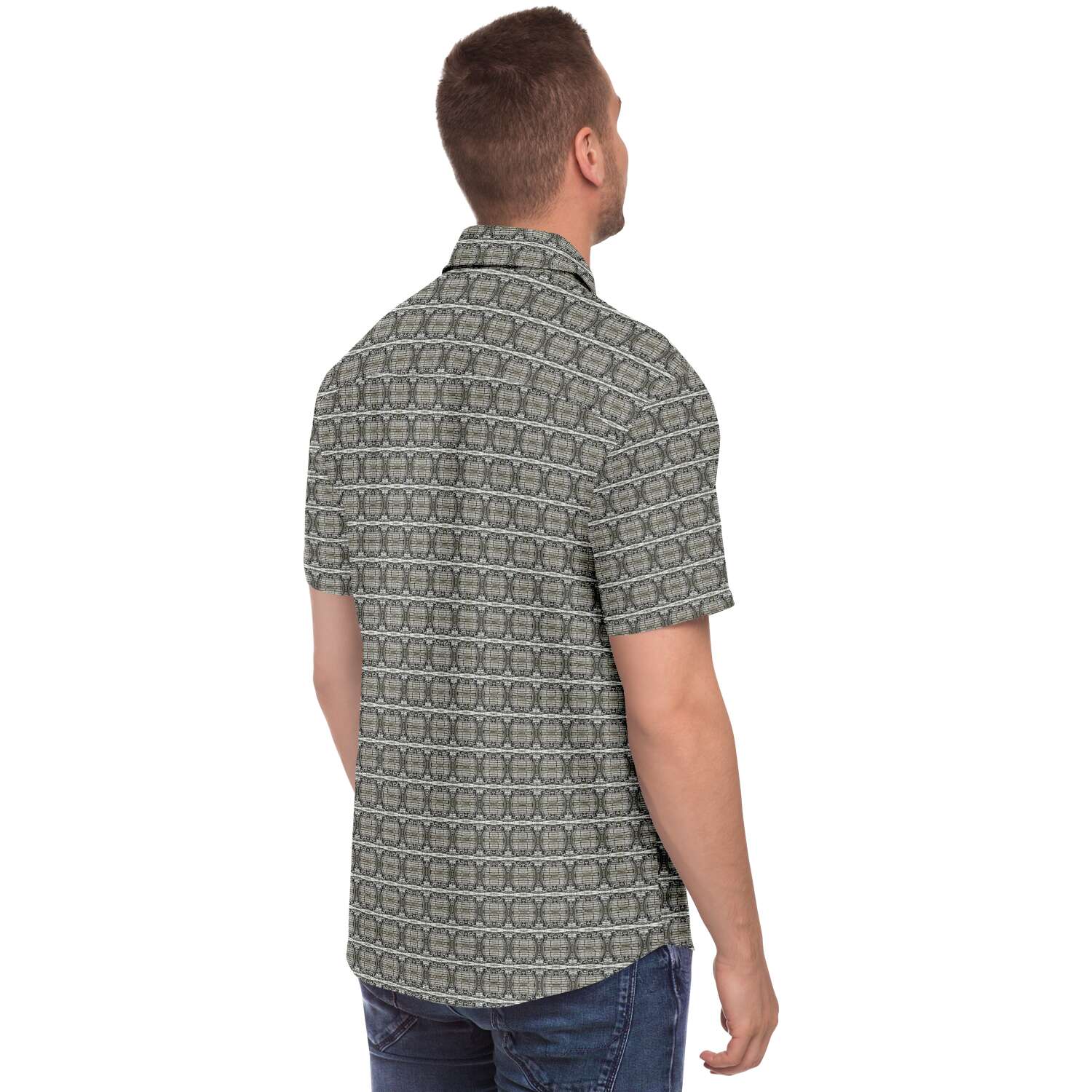 Short Sleeve Button Down Shirt (Wire Pattern 50)