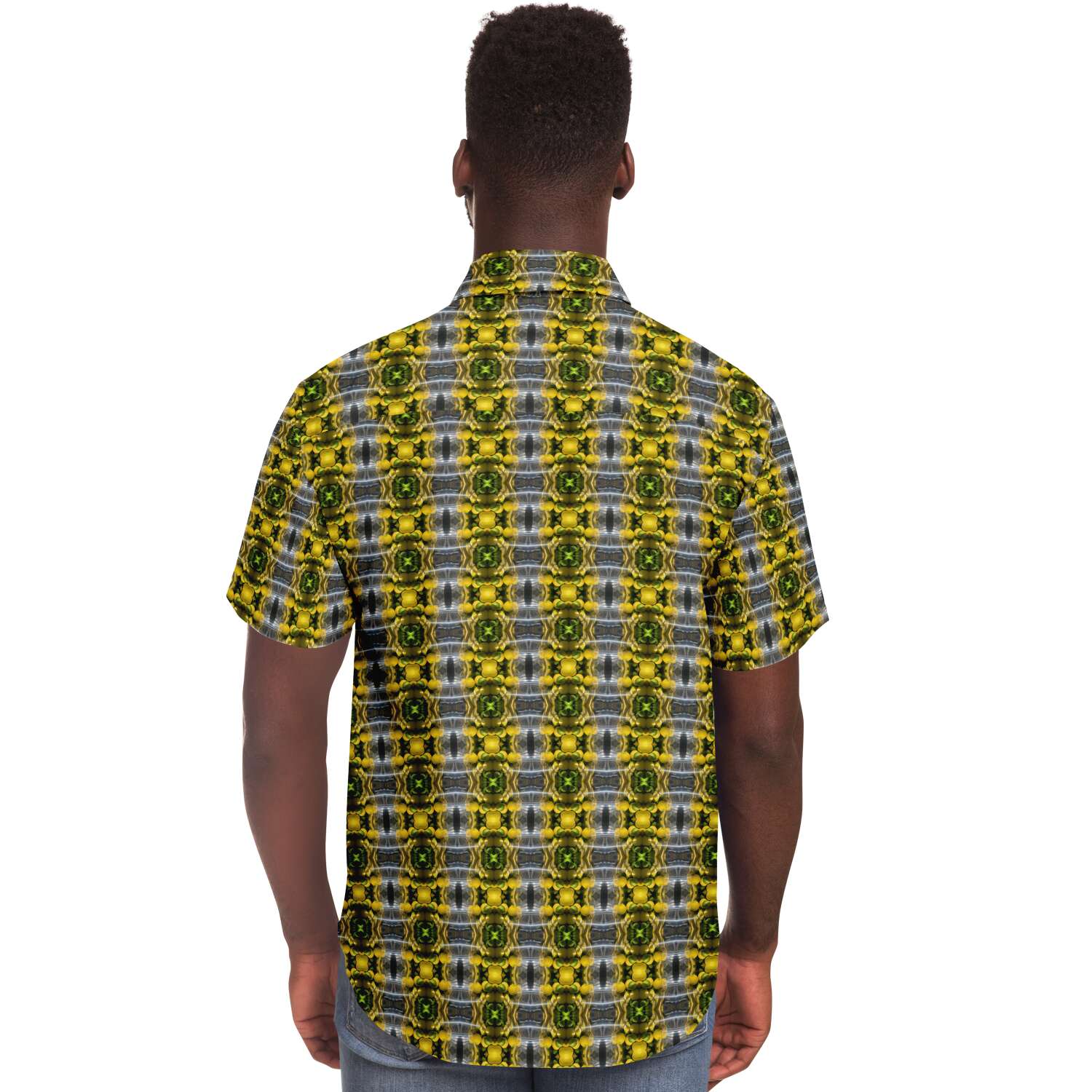 Short Sleeve Button Down Shirt (Lemon Snakes)