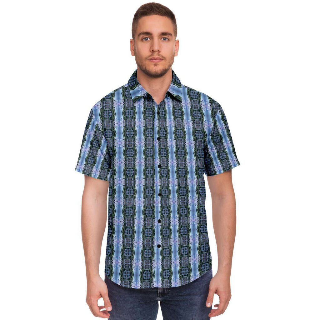 Short Sleeve Button Down Shirt (Water Lilies)