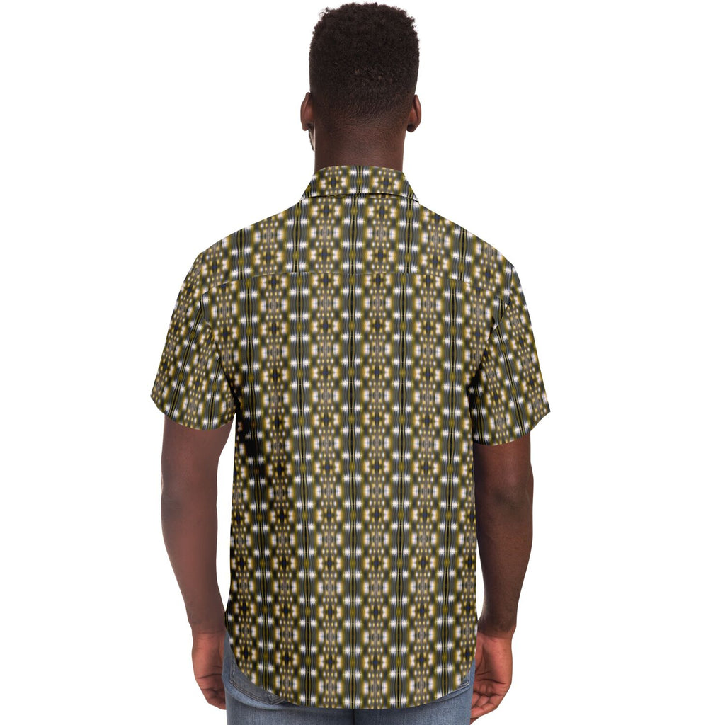 Short Sleeve Button Down Shirt (Yellow Accordion)