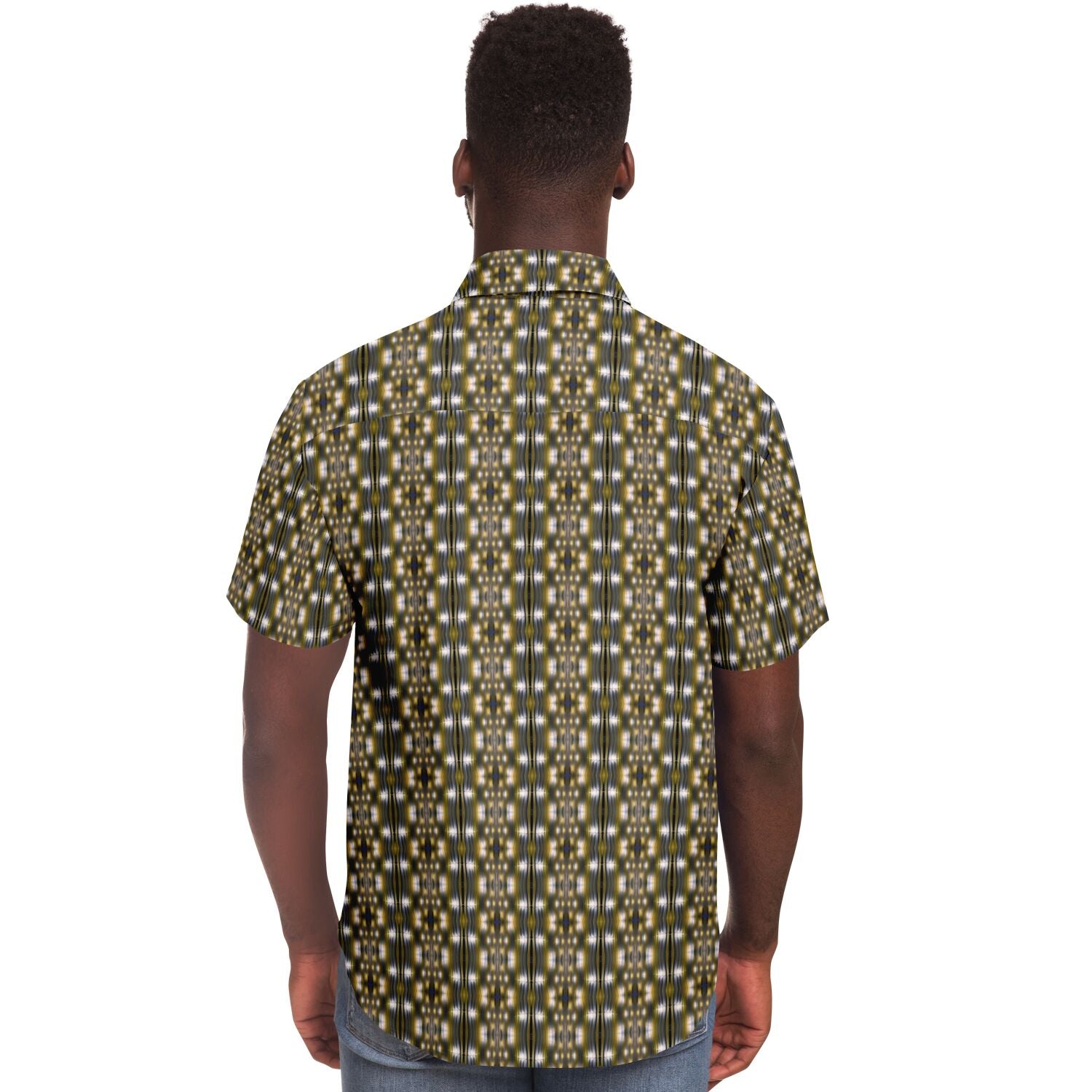 Short Sleeve Button Down Shirt (Yellow Accordion)