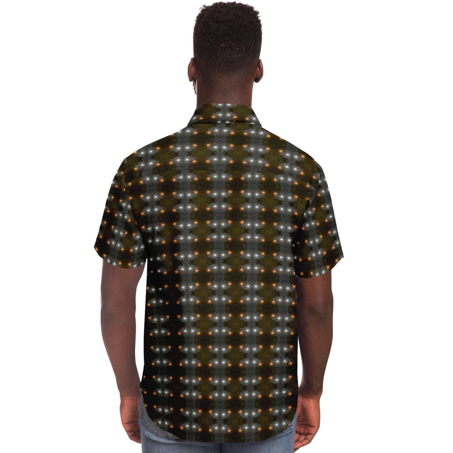 Short Sleeve Button Down Shirt (Orbs)